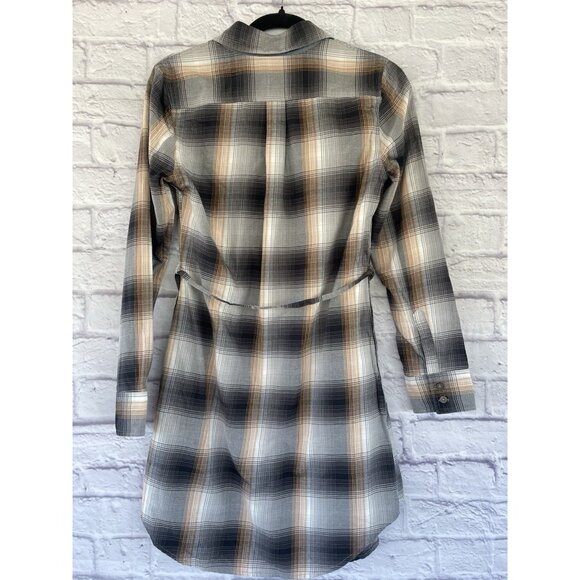 Patagonia Plaid Long Sleeve Dress - Gray and Tan - Picture 5 of 16